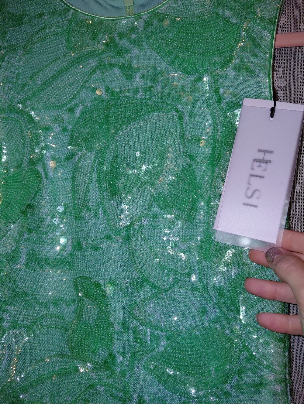 Anthropologie HELSI XS NWT Alex Green Eyed Daisy Dress Sequins $500 - Picture 3 of 3